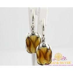 Серебряные серьги Версаль сердолик 2455ср